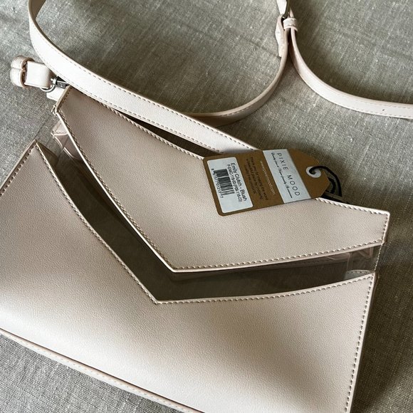 NWT Light Pink Pixie Mood Bag with Transparent Strip NEW Vegan Leather - Picture 1 of 13